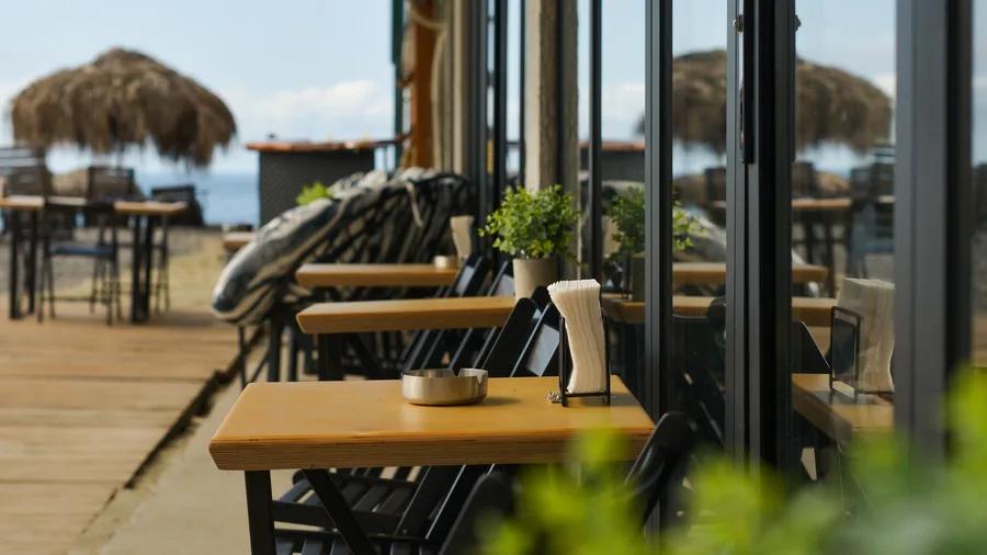 LEVEL Beach terrace at sunset